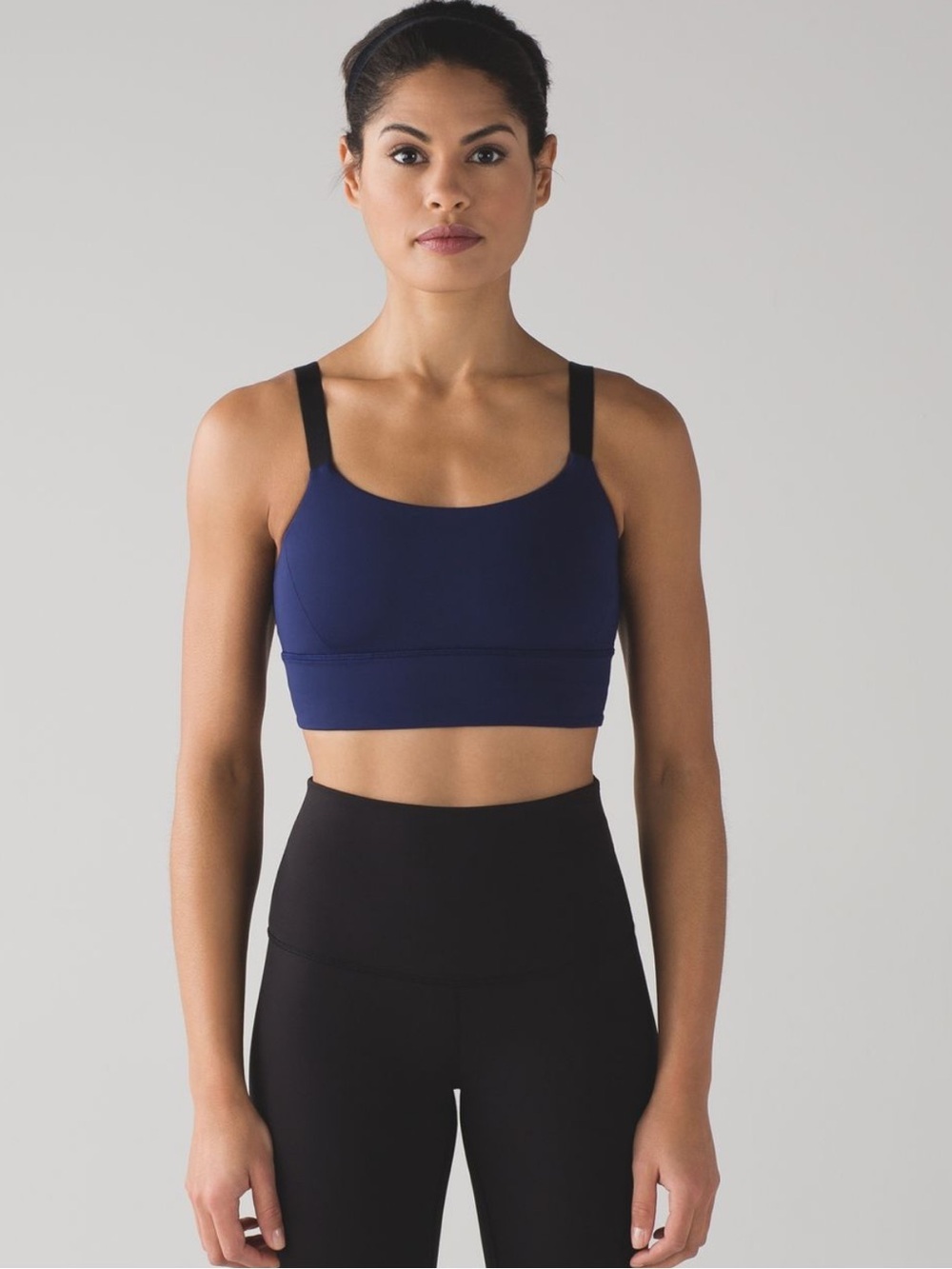 lululemon Both Ways Bra Hero Blue Sports Bra with Black Straps Sz S